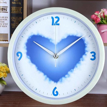 Bathroom Wall Clock Kids Silent Round  White/Black/Red