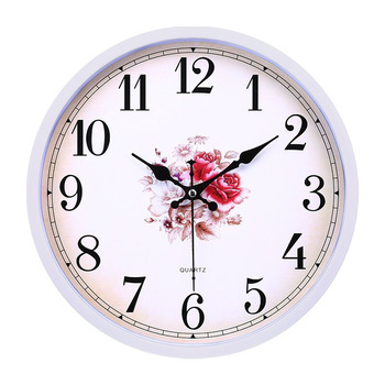 Bedroom Wall Clocks White/Blue/Yellow Plastic Round Analog