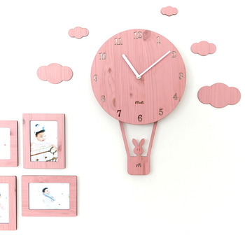 Pendulum Wall Clock Personalized Pink/Green/Blue/Brown Wooden Kids