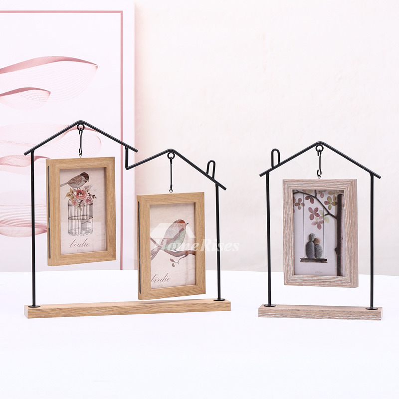 Hanging Picture Frames 4X6 Iron Wood Vintage Glass Unique Wholesale