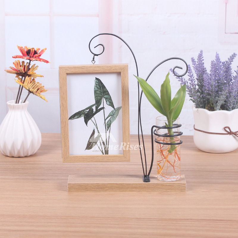 Hanging Picture Frames 4X6 Iron Wood Vintage Glass Unique Wholesale