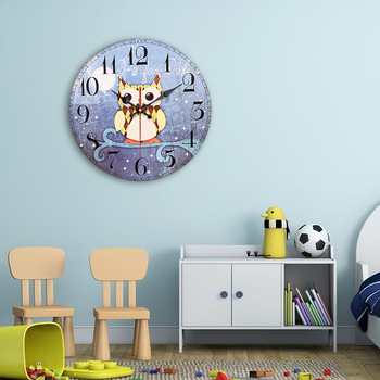 Round Wall Clock 12/14/16/20 Inch Large Wood Silent Colorful Kids
