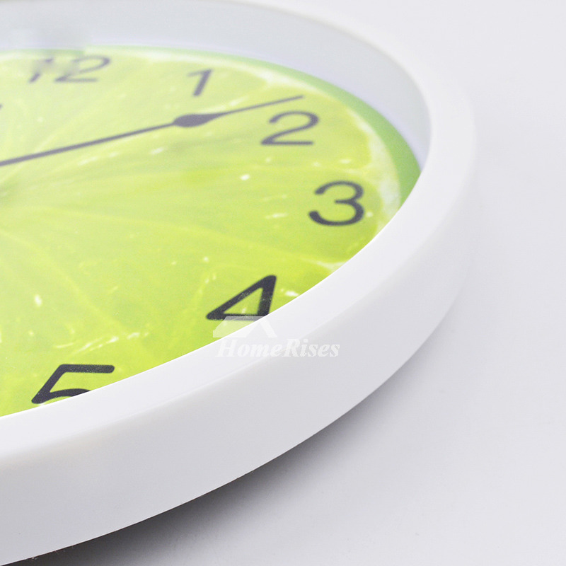 Wall Clocks Green Round Plastic 10/12 Inch Modern Decorative