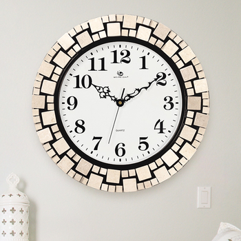 Large Wall Clocks Round 16 Inch Unusual Metal Glass Decorative