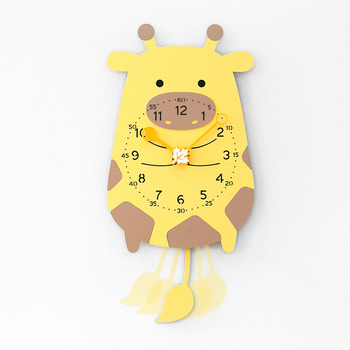 Funny Wall Clocks Acrylic Kids Cute Yellow/Pink/Brown Novelty