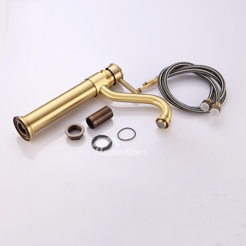LTJ Luxury Vessel Bathroom Faucet Gold Polished Brass Vanity