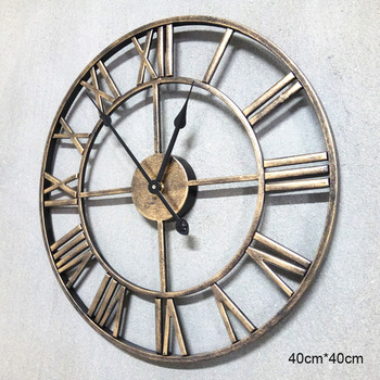 Gear Wall Clock Industrial Mechanical 16 Inch Large Round Skeleton