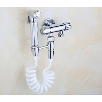 Hand Held Bidet Brass Chrome Wall Mounted 2 Hole Shower Spray