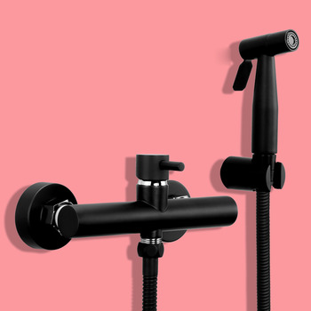Designer Painting Black Toilet Bidet Spray Bathroom Wall Mounted 
