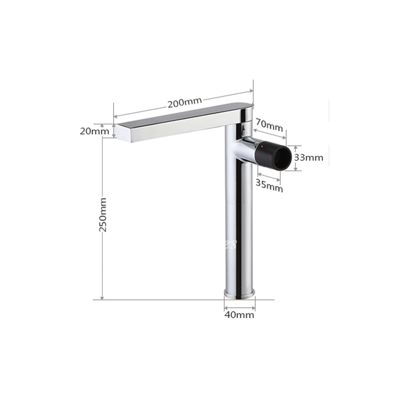 Modern Bathroom Faucets Brass Rotatable Single Handle Silver/Black