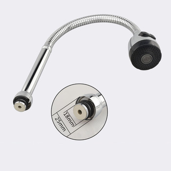 Solid Faucet Adapter Chrome Bend Hose Stainless Steel Rotatable Silver