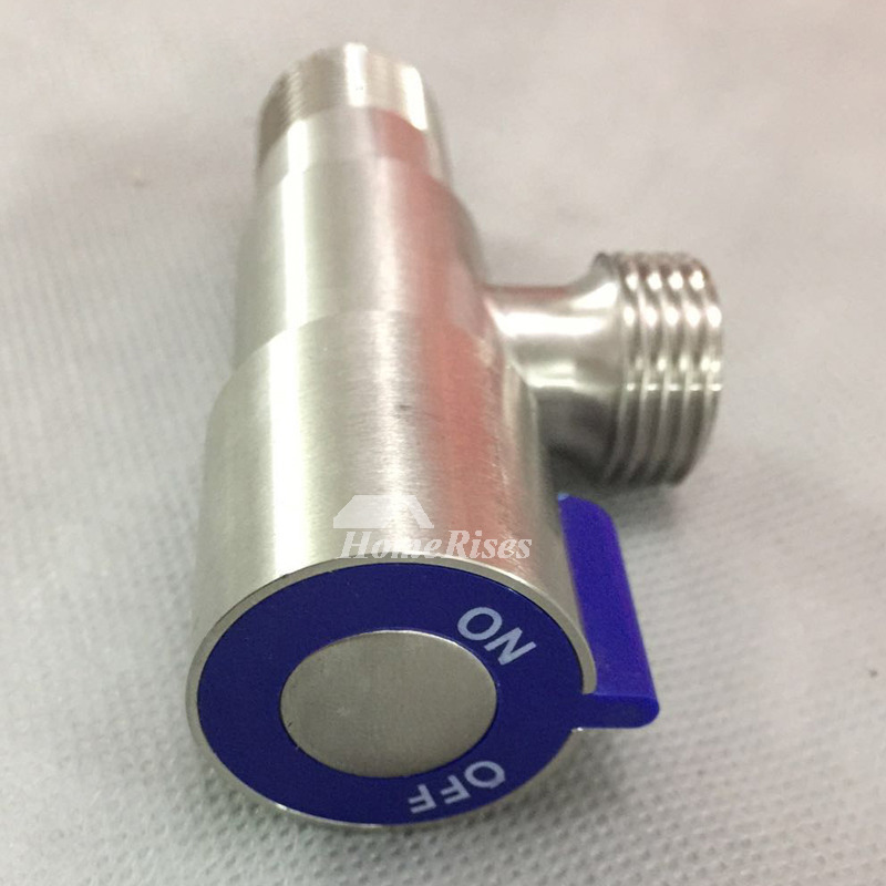 Solid Faucet Angle Stop Valve Stainless Steel Brushed Bathroom Kitchen