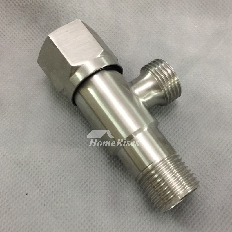 Solid Faucet Angle Stop Valve Stainless Steel Brushed Bathroom Kitchen