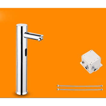 Chrome Single Hole Bathroom Faucet Touchless Chrome Battery Silver