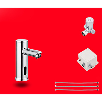 Chrome Bathroom Sink Faucets Brass Touchless Battery Silver 1 Hole
