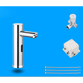 Bathroom Faucet Fixtures Designer Touchless Silver Chrome Battery
