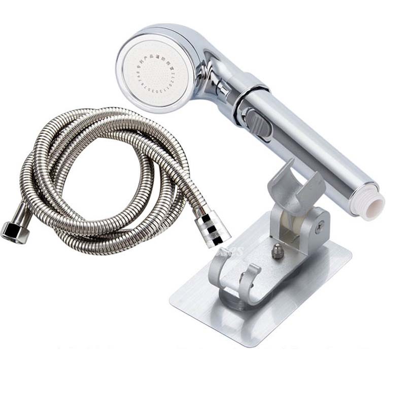 Solid Plastic Silver Stainless Steel Faucet Hose Hand Shower Adapter