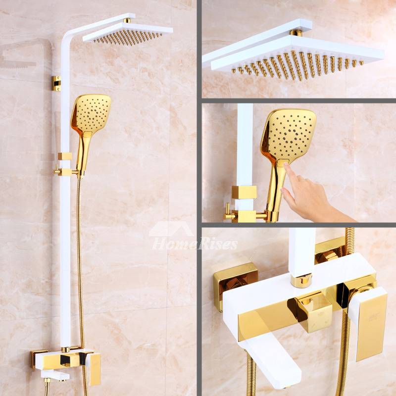 Rain Shower System Gold Exposed Luxury Discount Best Wall Mount
