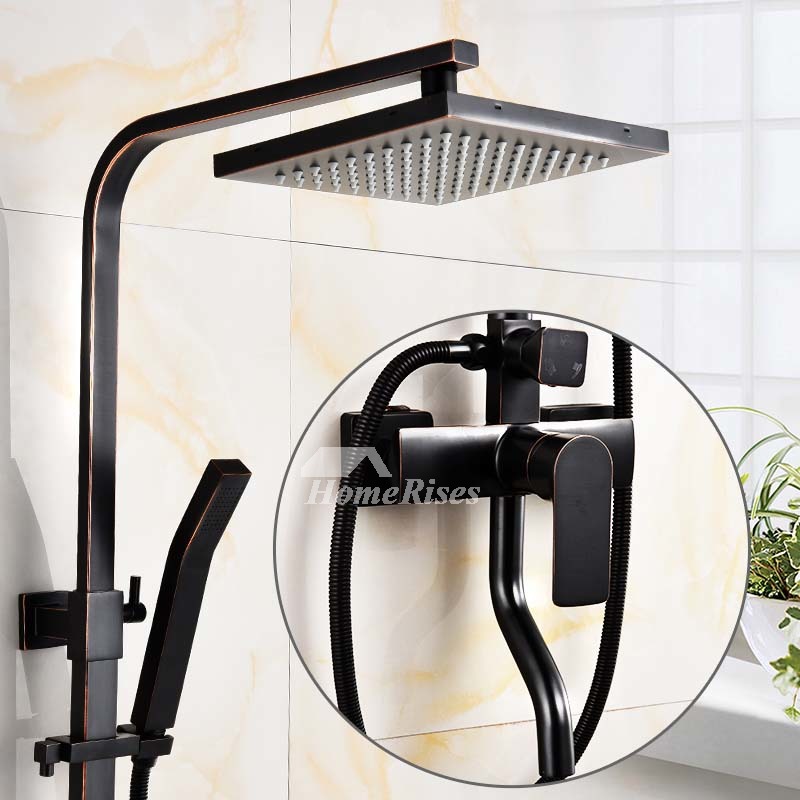 Matte Black Shower Faucet Square Wall Mount OilRubbed Bronze Best