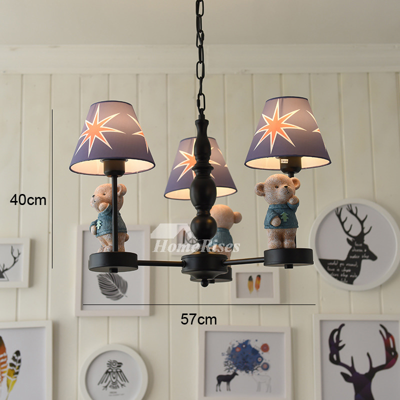 Bedroom Chandeliers 3/5/6 Light Creative Kids Nursery Wrought Iron