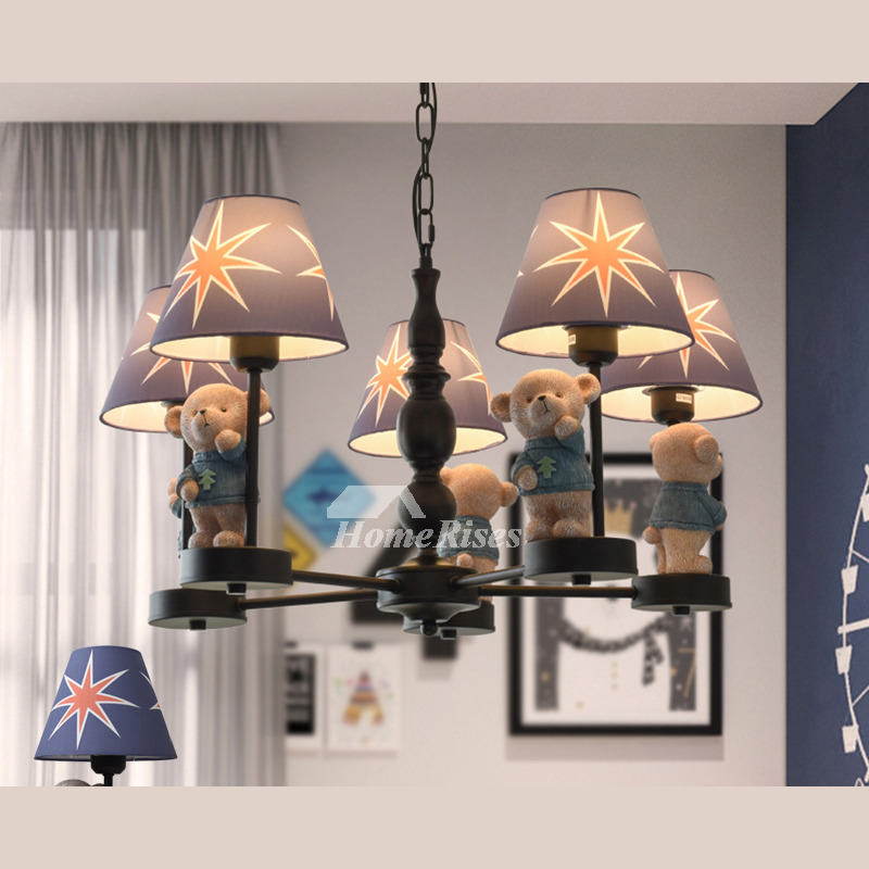 Bedroom Chandeliers 3/5/6 Light Creative Kids Nursery Wrought Iron