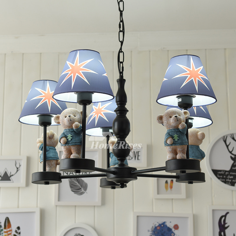 Bedroom Chandeliers 3/5/6 Light Creative Kids Nursery Wrought Iron