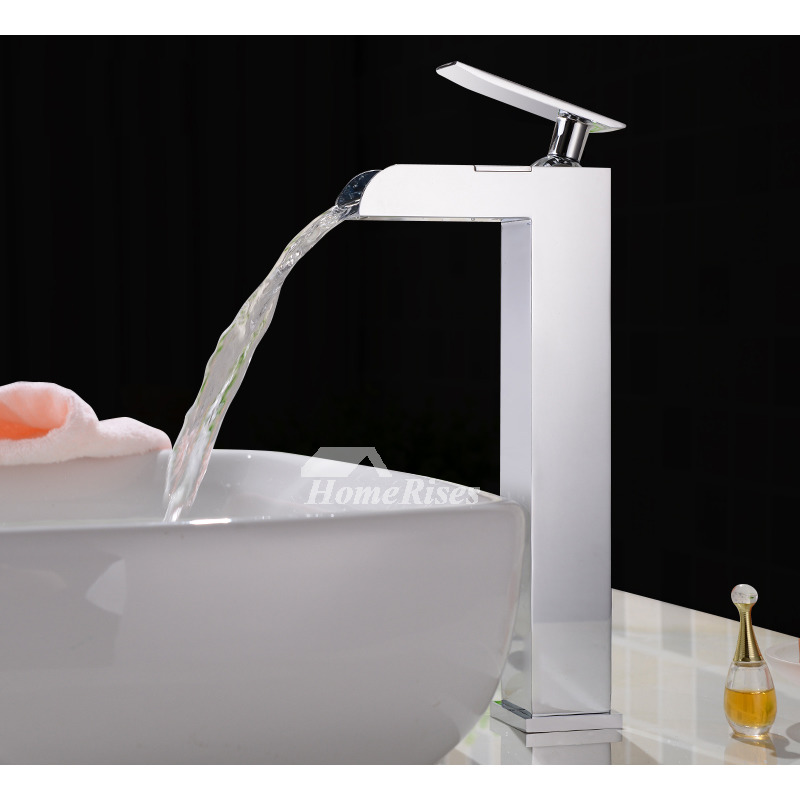 Waterfall Bathroom Faucet Chrome Square Silver Discount Single Handle