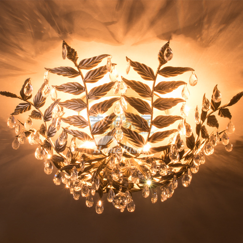 Bedroom Ceiling Light Fixtures Twig Crystal 4Light Wrought Iron