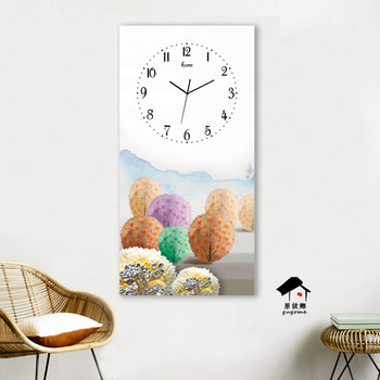 Rectangle Wall Clock Unique Long Glass Living Room Analog Creative