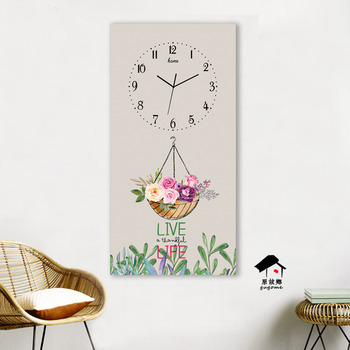 Rectangular Wall Clock Long Novelty 8/12 Inch Quiet Beautiful Glass