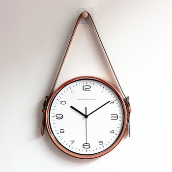 Wall Clocks 10/12/15 Inch Hanging Leather Metal Round Best
