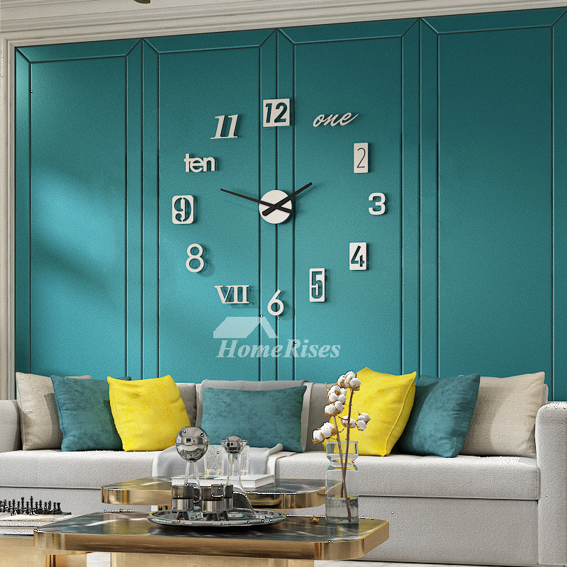 Diy Wall Clock Stainless Steel Brushed Silver/Gold Decorative Quiet