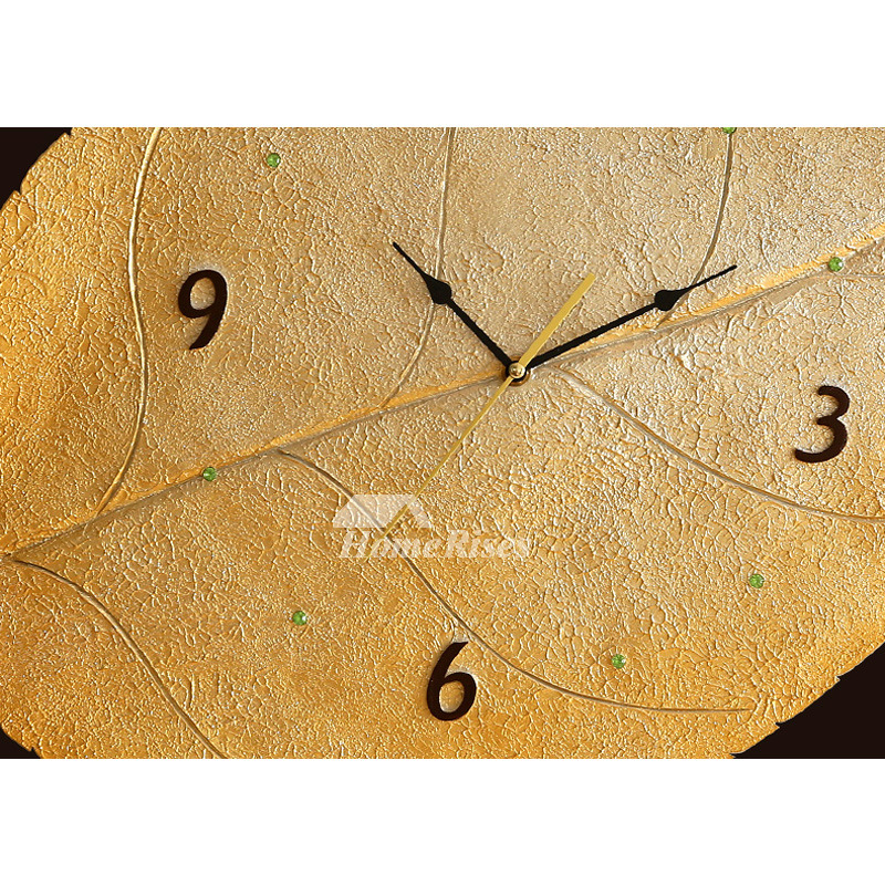Novelty Wall Clocks Oversized Resin Leaf Personalized Silent 30 Inch