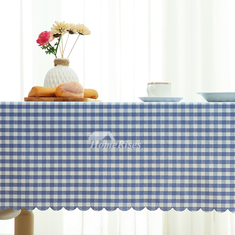 PVC Tablecloth 70 Inch Checkered Waterproof Green/Khaki/Pink/Blue