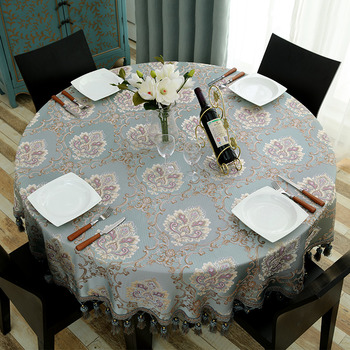 Vintage Tablecloths Round 70 Inch Polyester Blue For Sale Wholesale