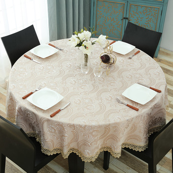  Round Tablecloths 70 Inch Polyester Lace Gold For Sale