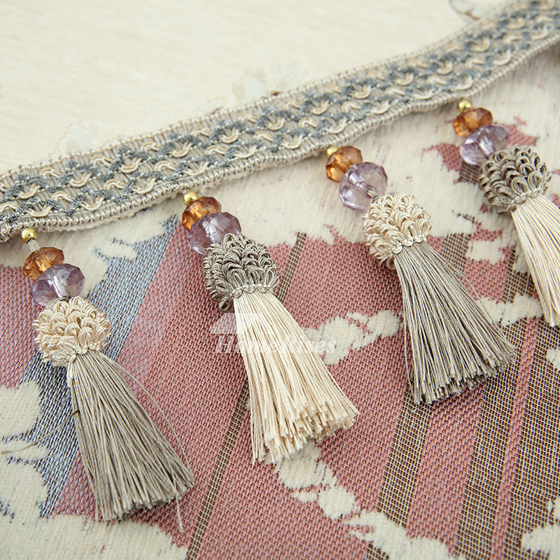 Spring Tablecloths 70 Inch Round Blue/Beige Polyester Cotton Fabric