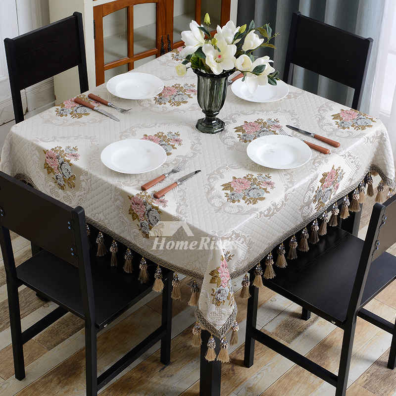 Tablecloths For Sale Square Blue/Cream Polyester Discount Dining