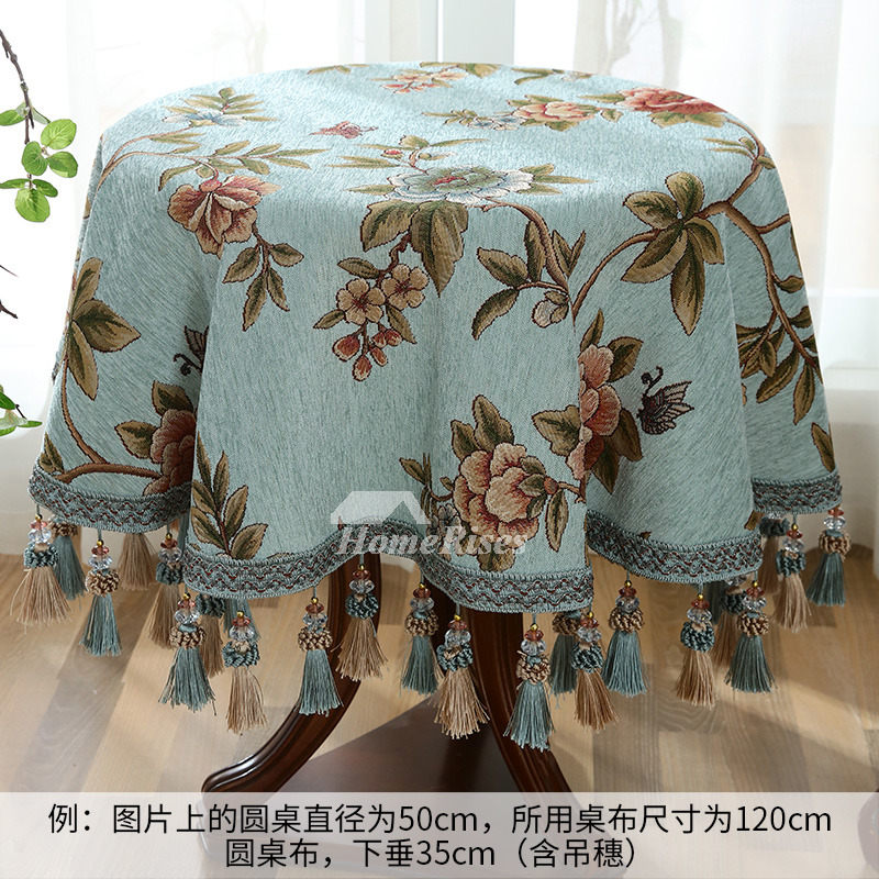 Round Cloth Tablecloths 70 Inch Polyester For Less Blue/Brown Round Cloth Tablecloths 70 Inch Polyester For Less Blue/Brown