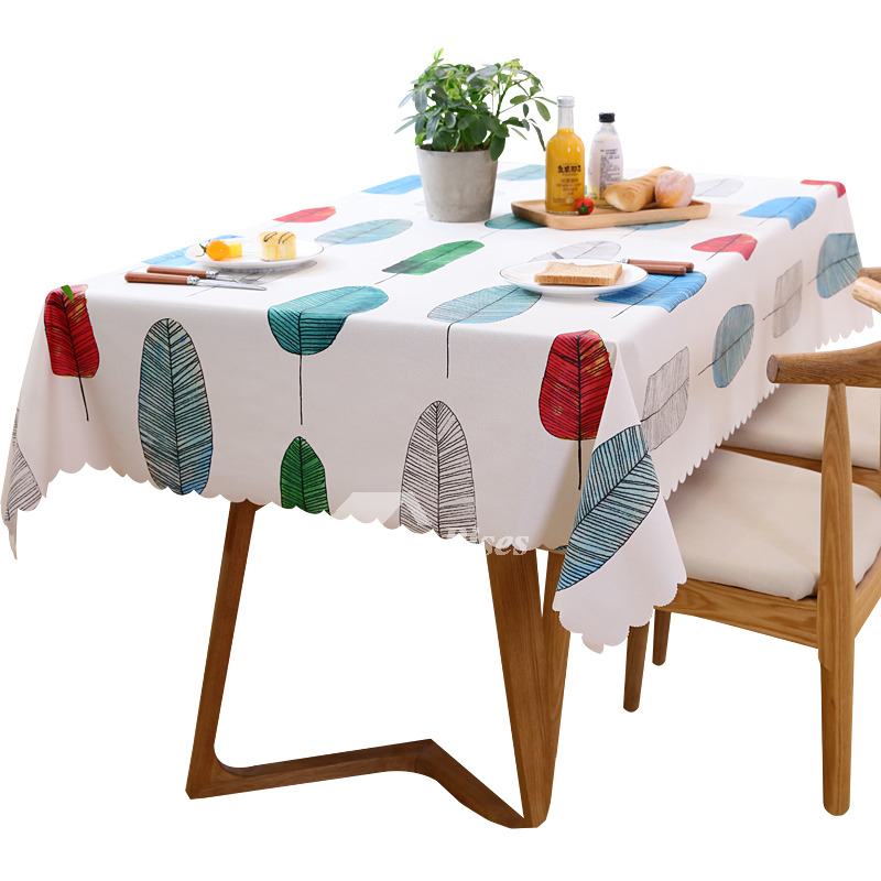 Oblong Tablecloth Waterproof Colorful PVC Square Dining Table