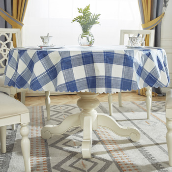 Plaid Tablecloth Blue/Pink/Brown/Red Pvc 70 Inch Waterproof Dining