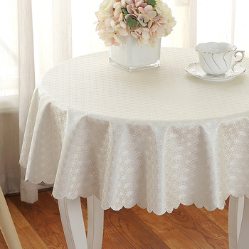 White Tablecloth Round 70 Inch Pu Waterproof Pink Dining Room Best