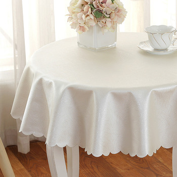 Modern Outdoor Tablecloth White/Brown 70/120 Inch Pu Waterproof 