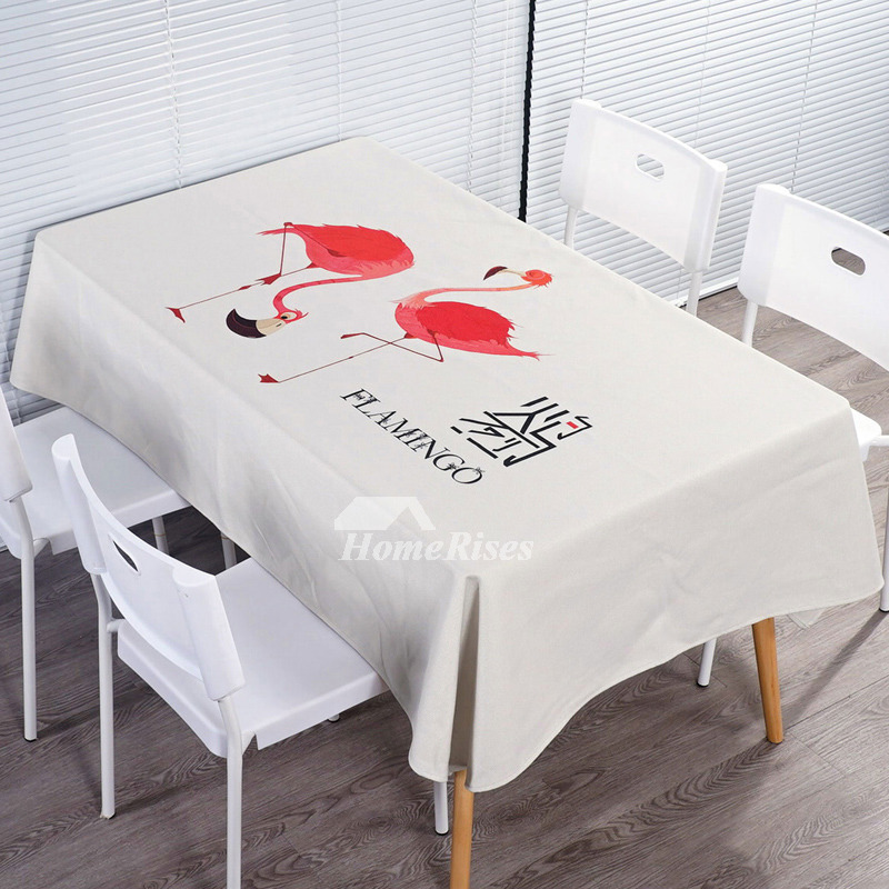 Printed Tablecloths Oblong 70 Inch Cotton Linen Cream Dining Room