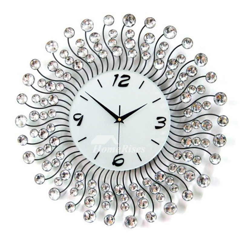 Modern Decorative 20 Inch White/Black/Blue Unique Large Wall Clock