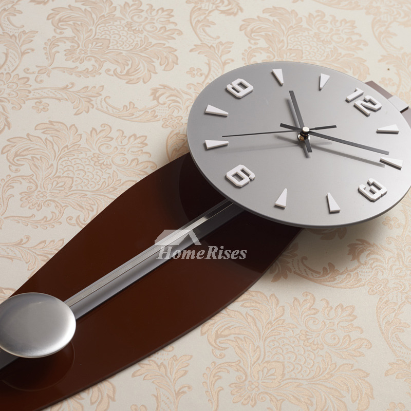 Large Pendulum Wall Clocks Decorative Contemporary Gold/Coffee Big