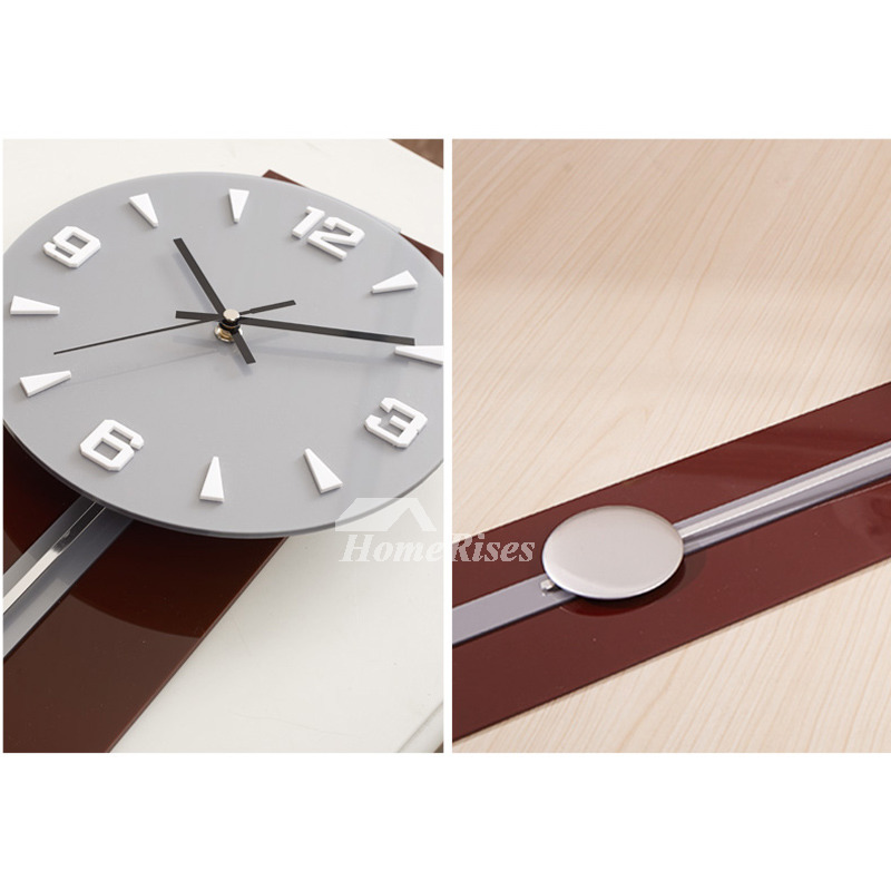 Rectangle Wall Clock Silent Large Modern Decorative Pendulum Black