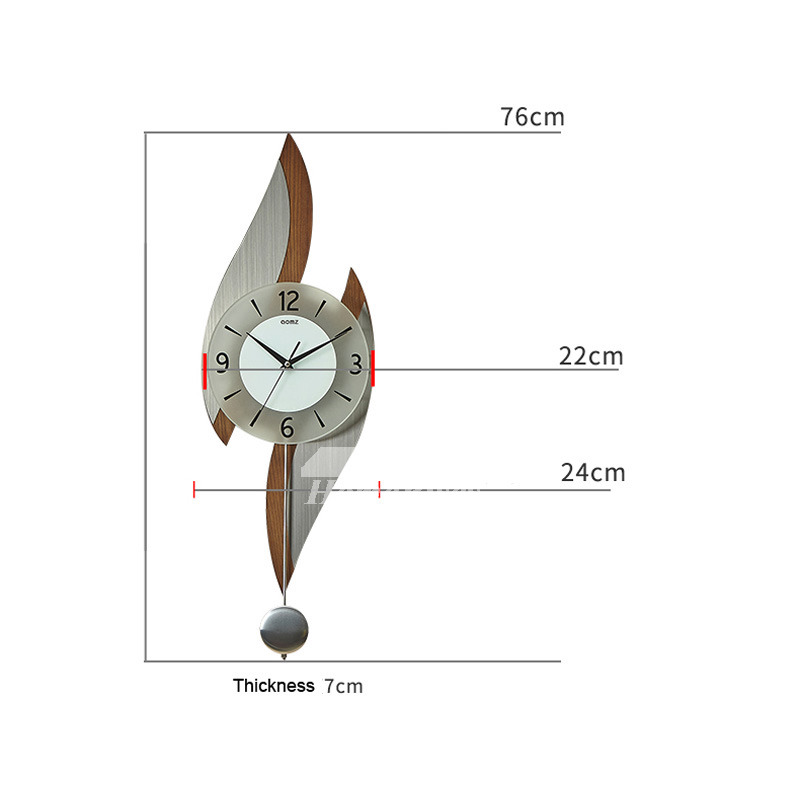 Unique Wall Clocks Pendulum Large Personalized Silent Wooden Bedroom