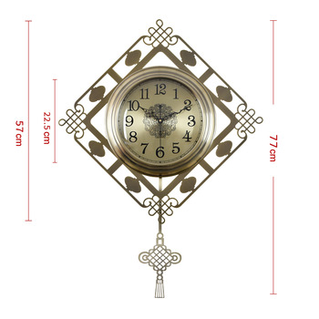 Oversized Wall Clock Decorative Pendulum Metal Silent Bronze/Grey