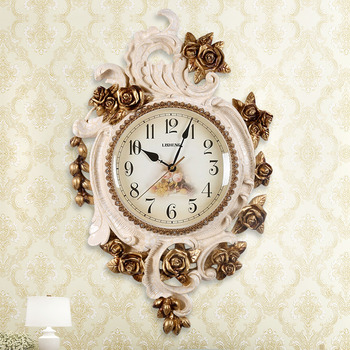 Beautiful Floral Wall Clocks Decorative Silent Large Living Room Quartz